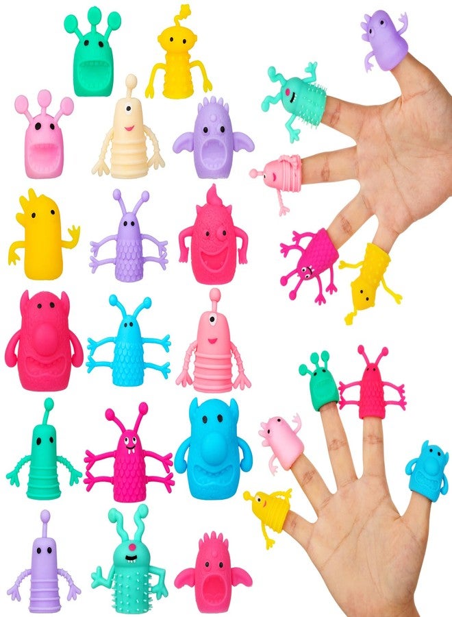 HFKPJRT 85 Pcs Rubber Monster Finger Puppets for Kids Toddlers, Funny Stretchy Finger Toy for Role Playing, Cute Finger Dolls for Birthday Party Favors, Easter, Halloween, Christmas, 16 Random Styles - Image 1